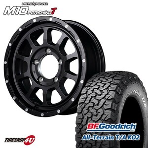 4本セット ナイトロパワー M10パーシング 16x6.0J 5/139.7 -5 ブラック BFグッドリッチ KO2 215/70R16 ジムニーシエラ JB74