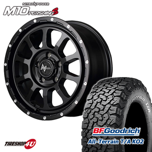 4本セット NITRO POWER M10 PERSHING 16x7J 5/114.3 +40 ブラック BFGoodrich All-Terrain T/A KO2 235/70R16 ホワイトレター デリカD5