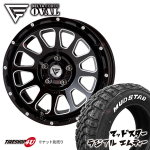 4本セット DELTAFORCE OVAL 17x7J 5/114.3+32 BSM MUDSTAR RADIAL M/T 215/60R17 ホワイトレター カローラクロス