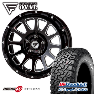 4本セット DELTAFORCE OVAL 17x8J 5/127+40 BSM BFGoodrich All-Terrain T/A KO2 285/70R17 ホワイトレター ラングラー JL