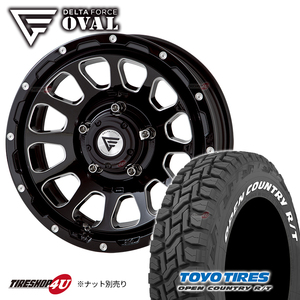 4本セット DELTA FORCE OVAL 16x5.5J 5/139.7 +20 BSM TOYO OPEN COUNTRY R/T 185/85R16 ホワイトレター ジムニー JB64 JB23