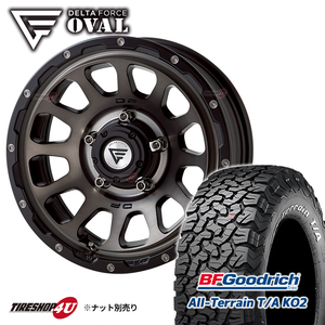 4本セット デルタフォース オーバル OVAL 16x6.0J 5/139.7 -5 MSP BFグッドリッチ オールテレーン KO2 235/70R16 WL ジムニーシエラ JB74