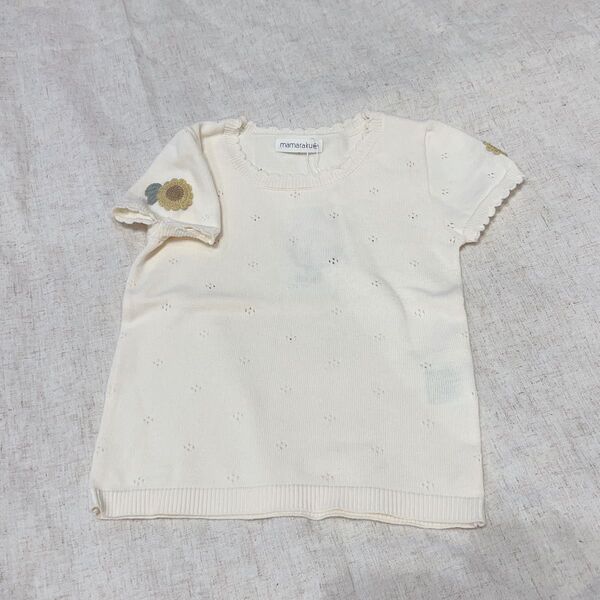 新品 ☆ mamaraku * ひまわりサマーニット 100cm