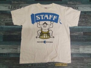 〈送料280円〉fuji rock festival '14 × BEAMS ビームス メンズ スタッフ 半袖Tシャツ M 白