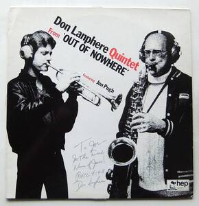 ◆ DON LANPHERE Quintet / Out Of Nowhere ◆ Hep 2019 (サイン入り) (U.K.) ◆ V