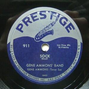 * GENE AMMONS / Sock / Blue Roller * Prestige 911 (78rpm SP) *