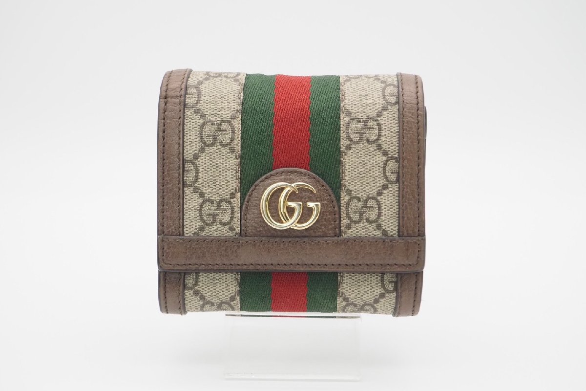 グッチ アウトレット ミニ財布/二つ折り GUCCI 折財布 ベージュ