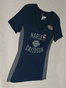 ☆最終値下げ【未使用】Harley - Davidson /ハーレーダビッドソン レディースVネック Tシャツ