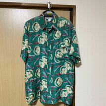 Hawaii silkywayアロハシャツ HAWAII製ハイビスカス柄Lサイズ_画像1