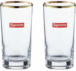 新品未使用 2個セット Supreme 2015fw Bar Glass シュプリーム バー グラス 2015aw box logo コップ カップ バーグラス