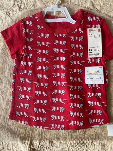 未使用 80 ユニクロ リサラーソン コラボ Tシャツ 半袖 マイキー 北欧