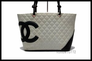 希少美中古■CHANEL 9番台 マトラッセ カンボンライン SV金具 レザー トートバッグ シャネル■0713ts474-6K