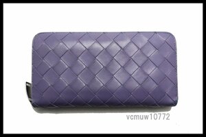 新タグ希少美中古■BOTTEGA VENETA ビッグイントレ レザー ラウンドファスナー 長財布 ボッテガヴェネタ■0720hz2-5