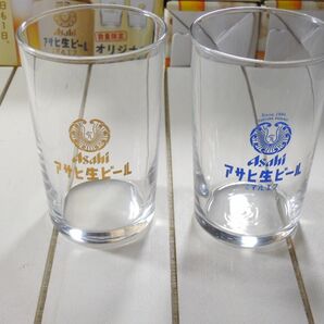 アサヒ生ビール「マルエフ」オリジナルグラス 180ml 8個セット（紺文字x6 , 金文字x2）非売品 未使用品の画像3