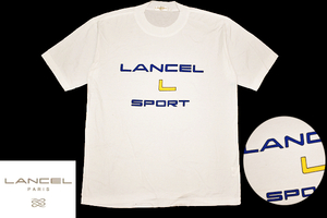 Y-6068* free shipping *LANCEL SPORT Lancel sport * large te Caro go white color short sleeves T- shirt M