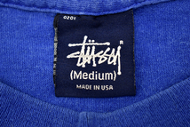 Y-6144★送料無料★美品★OLD STUSSY ステューシー LOS ANGELES INT2★紺タグ 90s アメリカ USA製 ヴィンテージ 青 半袖 T-シャツ Ｍ_画像4