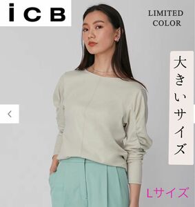 ICB ギャザースリーブ　カットソー L 大きいサイズ　送料込