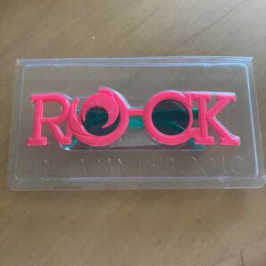 ロッキンジャパンフェス　カウントダウンジャパン　ロック　サングラス　ROCK ピンク×グリーン　フェス　グッズ