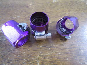 [ hose finisher clamp ]AN6 size / unused / purple /3 piece set 