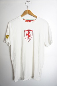 正規 PUMA プーマ Scuderia Ferrari フェラーリ コレクション ロゴ プリント Ｔシャツ 半袖 カットソー 白 S 本物 707N