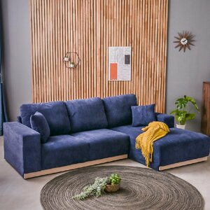 [ new goods ] corduroy cloth 3 seater . couch sofa NV color [ modern stylish Northern Europe modern 3P fabric cloth made L character sofa furniture ]:ST38L-ZQ-KC