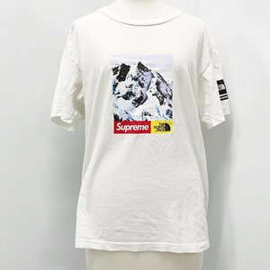 TO1 ノースフェイス×シュプリーム マウンテン Tシャツ M ホワイト プリント 半袖 カットソー