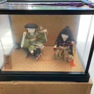【雑貨】 わらべ人形 日本人形 三号 二人 鯉のり 