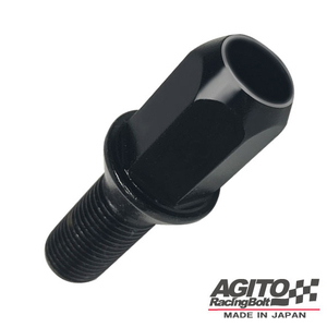 【20本セット】AGITO レーシングボルト 17HEX M12xP1.25 首下28mm クロモリ(SCM435)/60°テーパー座 ブラック アルファロメオ