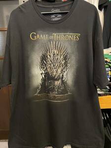 ★USA古着　Game of Thrones ドラマ　ゲーム オブ スローンズ　Tシャツ 黒　BLACK 2XL 大きいサイズ