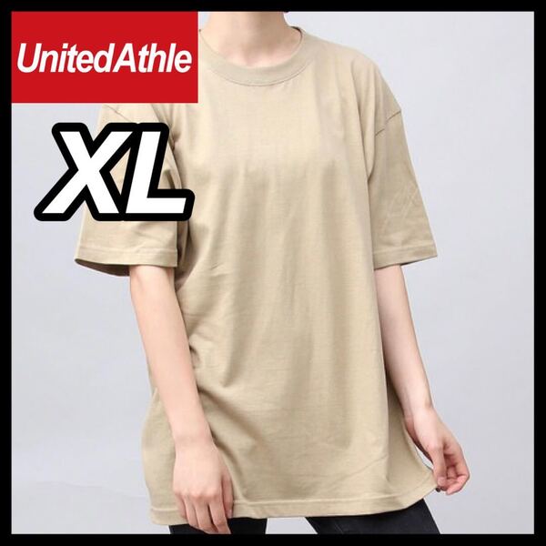 新品未使用 UNITED ATHLE 5.6oz 無地 半袖Tシャツ XL サイズ サンドカーキ ユナイテッドアスレ ユニセックス