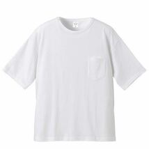 新品未使用 ユナイテッドアスレ ビッグシルエット ポケット付き 無地 半袖Tシャツ 白 XL サイズ UNITED ATHLE ホワイト クルーネック_画像3