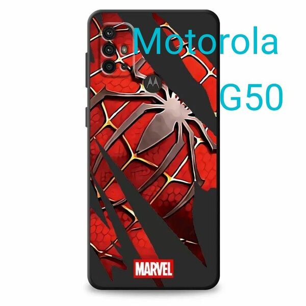 【新品未使用】スマホケース Motorola モトローラ G50 スパイダーマン マーベル ハイドロゲルフィルム