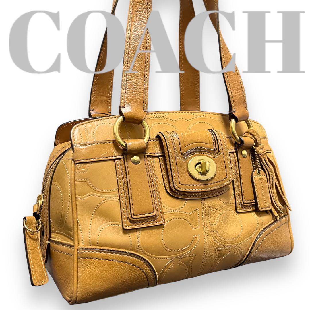 美品 コーチ COACH 11639 ショルダーバッグ ターンロック オールレザー