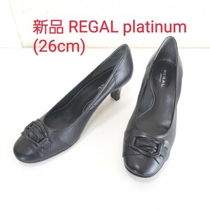  new goods *REGAL platinum Reagal platinum original leather pumps low heel business shoes lady's (26cm) black black 