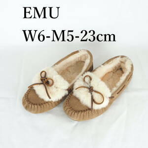 MK0287*EMU*エミュー*レディースファーモカシン*6-23cm*キャメル