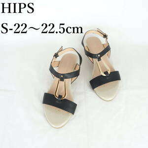 MK0340*HIPS*ヒップス*レディースサンダル*S-22〜22.5cm*黒