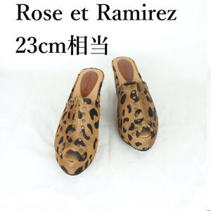 MK0466*Rose et Ramirez*レディースサンダル*23cm相当*ヒョウ柄