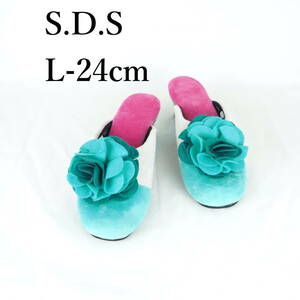 MK0563*S.D.S* lady's slippers *L-24cm*pi- cook blue 