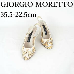 MK0796*GIORGIO MORETTO*ジョルジオモレット*レディースパンプス*35.5-22.5cm*白×クリーム