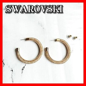 [1 goods limit ]SWAROVSKI Swarovski earrings Gold hoop lady's accessory woman #B9