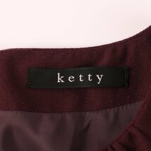 ケティ ワンピース ドレス ウール100% 膝丈 半袖 無地 日本製 フォーマル レディース Mサイズ ワインレッド KETTY_画像2