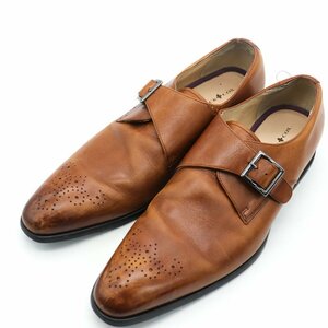 パトリックコックス ドレスシューズ モンクストラップ ブランド ビジネスシューズ 革靴 茶 メンズ 26.5cmサイズ ブラウン PATRICK COX