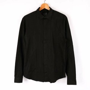 アルマーニエクスチェンジ シャツ 長袖 無地 黒 シンプル トップス コットン100% メンズ Mサイズ ブラック ARMANI EXCHANGE