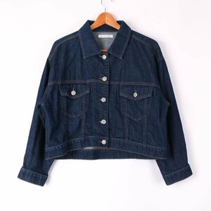  azur bai Moussy Denim jacket short G Jean cotton 100% M corresponding lady's free size blue AZUL by moussy