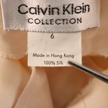 カルバンクライン テーパードパンツ スラックス シルク100％ タック シンプル ボトムス レディース 6サイズ ベージュ Calvin klein_画像6