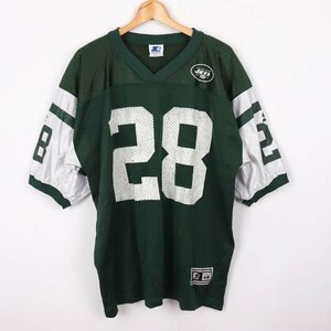 スターター 半袖Tシャツ アメフト ユニフォーム NFL ニューヨークジェッツ#28 ゲームシャツ US古着 メンズ 48/Lサイズ グリーン STARTER