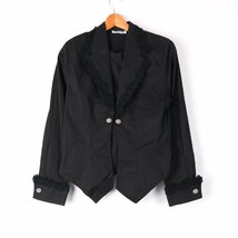 ナラカミーチェ デザインジャケット 長袖 コットン100% 無地 イタリア製 アウター 黒 レディース サイズ ブラック NARACAMICIE_画像1