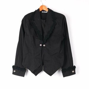 ナラカミーチェ デザインジャケット 長袖 コットン100% 無地 イタリア製 アウター 黒 レディース サイズ ブラック NARACAMICIE