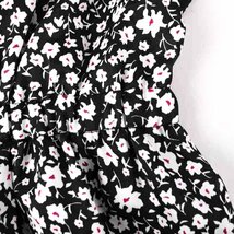 ナチュラルビューティーベーシック ロングワンピース 半袖 Vネック 花柄 フレア レディース Mサイズ ブラック NATURAL BEAUTY BASIC_画像4