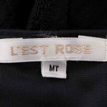 レストローズ ドレス ノースリーブ 花柄レース セレモニー ワンピース 黒 レディース MTサイズ ブラック L'EST ROSE_画像2